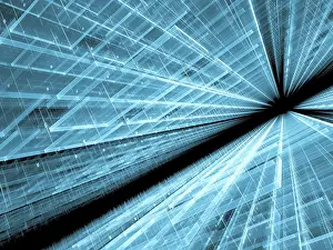 Technology Background Image Drucke: Abstract technology background - computer-generated 3d illustration