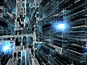 Abstract Technology Background Drucke: Abstract technology background - computer-generated 3d illustration