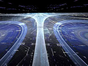 Virtual Reality Concept Image Drucke: Abstract technology or industry background - computer-generated image