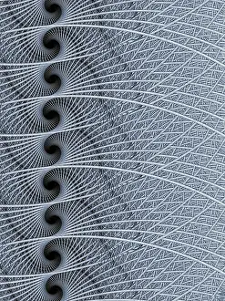 Abstract Fractal Geometry Drucke: Abstract texture: twisted yarns and spirals computer-generated image