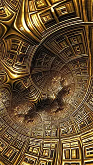 Fractal Geometry Images Drucke: Abstract textured surface - computer-generated image