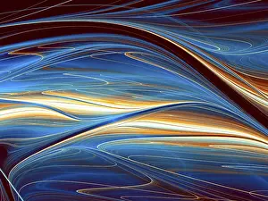 Undulating Wave Shape Drucke: Abstract wavy background - computer-generated image