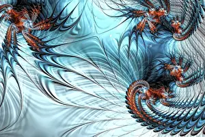 Fractal Geometry Design Drucke: Abstract wavy background - computer-generated image