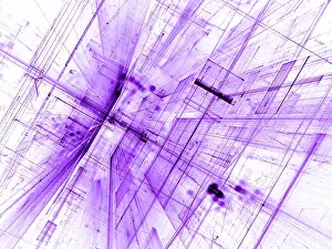 Virtual Reality Concept Drucke: Abstract white and purple technology background - computer-generated 3d illustration