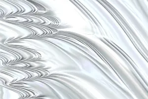 Fractal Background Drucke: Abstract white wavy background - computer-generated image