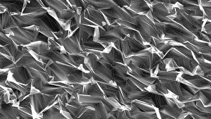 Futuristic Symbolic Picture Drucke: Abstraction with wireframe with fractal elements