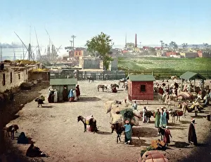Historic Egypt Images Drucke: Access to the Nile Bridge, Cairo