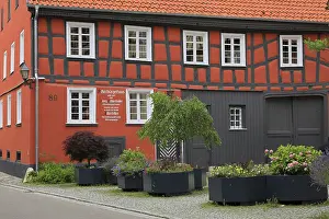 Swabian Jura Architecture Drucke: Ackerburgerhaus, half-timbered house