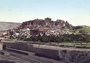 Greece Historical Landmarks Drucke: The Acropolis and the Temple of Theseus