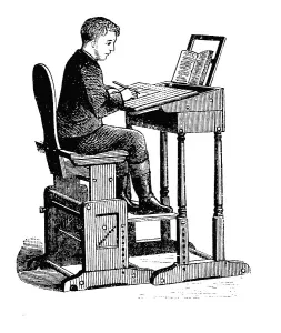 Educational Institution Furniture Drucke: Adjustable school desk with an adjustable seat