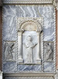 Venice Cathedral Drucke: Aedicule with the Virgin between two announcing angels
