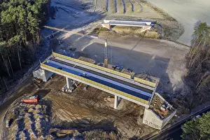 Aerial View Of Construction Site Drucke: Aerial view of construction site