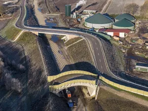 Northern Germany Construction Work Drucke: Aerial view of construction site