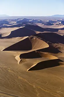 Namibia Desert Landscape Photography Drucke: Aerial view, dune formation Devils Fork