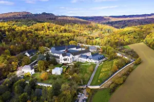 Central Europe Drone Image Drucke: Aerial view, Eberbach Monastery