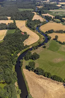 Aerial View Germany Drucke: Aerial view, Ems parallel to the B64