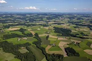 Upper Austria Landscape Photography Drucke: Aerial view, fields and meadows