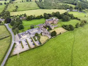 Abandoned Church Building Europe Drucke: Aerial view of Lanercost Priory