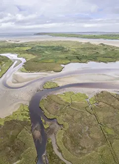 Irland Drucke: Luftaufnahme von Flussstrukturen.