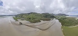 Irland Drucke: Luftbildansicht von Flussstrukturen.