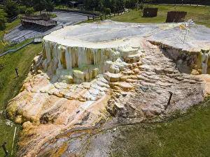 Aerial View Of Sinter Terraces Drucke: Aerial view, sinter steps, sinter terraces