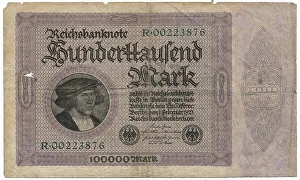 Studio Shot Currency Drucke: Age bill, 100, 000 marks, front