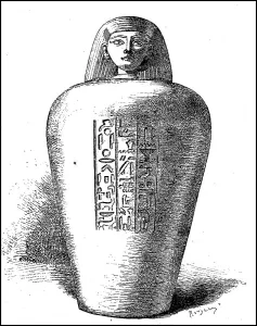 Historical African Illustrations Drucke: Alabaster canobe from ancient Egypt