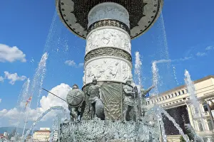 Nordmazedonien Drucke: Alexander der Große-Brunnen, Platz von Makedonien