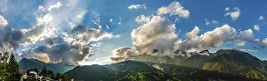 Tyrol Austria Drucke: Alpine panoramay with cloud sky