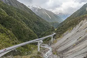 New Zealand Mountain Range Drucke: Alpine Pass, Arthur's Pass