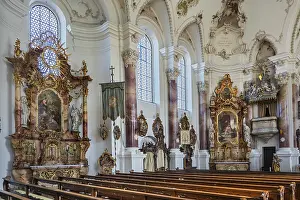 Empty Altar Room Photo Drucke: Side altars and pulpit, St. Andreas