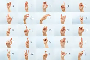Deaf Communication Drucke: American sign language