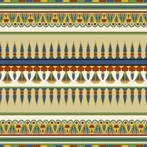 Ornate Geometric Pattern Drucke: Ancient Egyptian traditional pattern