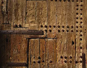 Türen Drucke: Alte Holztür in Valencia Torres de Serranos bei Spanien.
