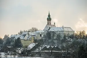 Andechs Monastery Winter Sunset Drucke: Andechs Monastery in winter, sunset