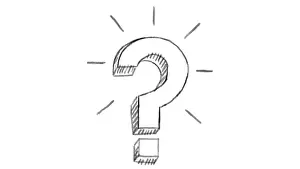 Conceptual Photo Symbolize Drucke: Animated question mark, white chalk section