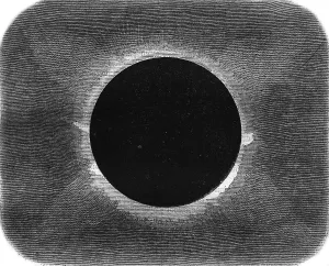 Total Solar Eclipse Drucke: Appearance of the projections of the Sun during the total eclipse of August 18
