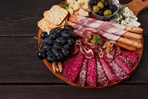 Salami Sausage Products Drucke: Appetizer, assortment, set, sausage