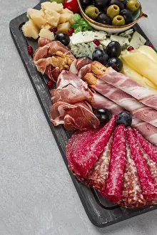 Breakfast Snack Ideas Drucke: Appetizer, assortment, set, sausage