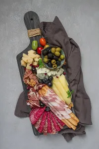 Sausage Assortment Drucke: Appetizer, assortment, set, sausage