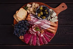 Emilia Romagna Cuisine Drucke: Appetizer, assortment, set, sausage