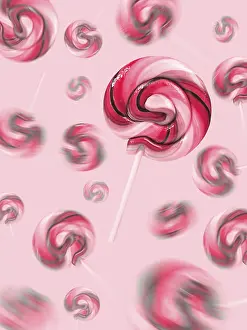 Appetizing Treats Drucke: Appetizing pink lollipops