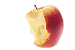 Studio Shot Fruit Photography Drucke: Apple, bitten into