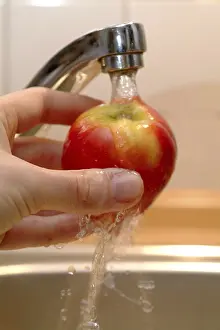 Healthy Dessert Ideas Drucke: An apple being washed