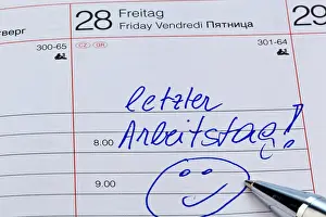 Time Management Planner Drucke: Appointment diary, last working day entry