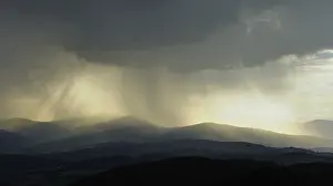 Dark Cloudy Sky Europe Drucke: Approaching rain, Hutwisch viewpoint