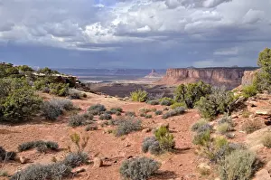 United States Conservation Area Drucke: Approaching thunderstorm clouds on the eastern edge of the Green River Canyon
