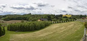 European Countryside Scene Drucke: Arable land, meadows and forest