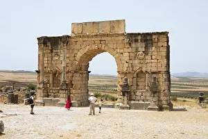 Volubilis UNESCO Site Drucke: Arc de Triomphe, archaeological site
