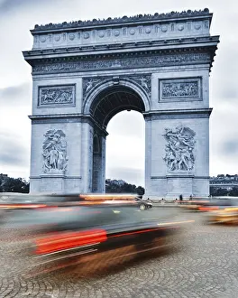 Drucke von Arc de Triomphe de l'Etoile, Triumphal Arch, Paris, Frankreich Arc de Triomphe de l'Étoile, Triumphal Arch, Paris, Frankreich Champs-Elysees Drucke: Arc de Triomphe de l'Etoile